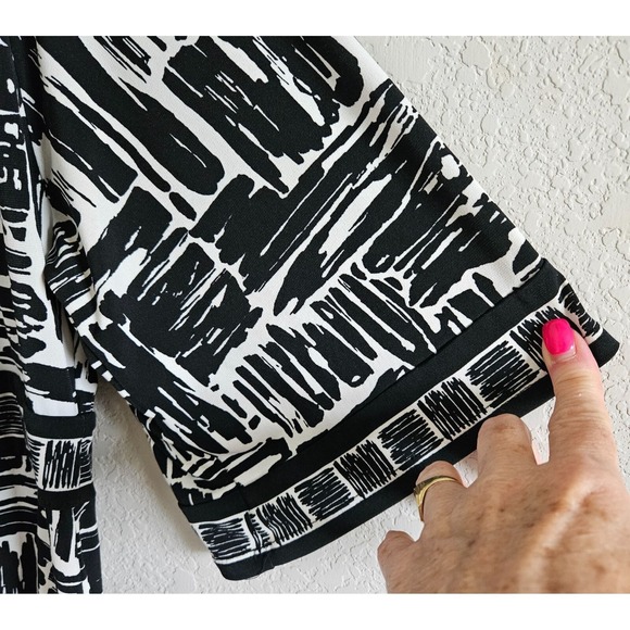 Apt. 9 stretch Womans Dress Size M  Geometric Print Square Neck Empire Waist Y2k - Picture 4 of 7